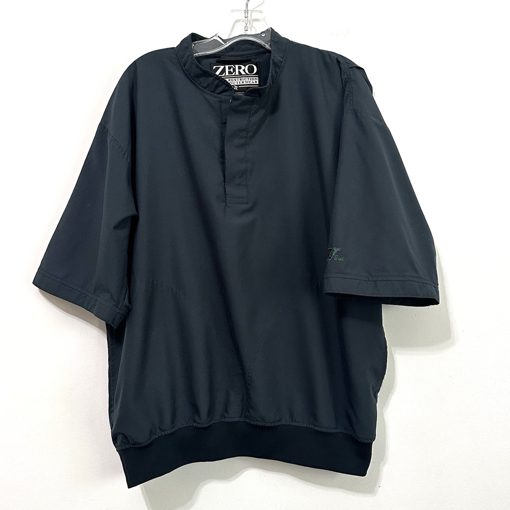 Zero Restriction Mens Pullover Windbreaker M Jacket Green Four Ball Short Sleeve